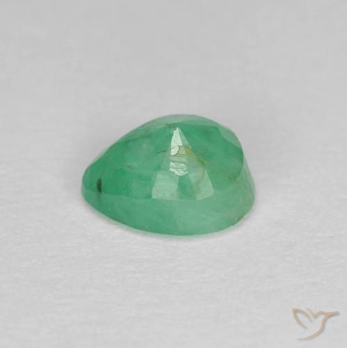 Smeraldo naturale verde da 0,47 ct, taglio a pera, SI-I1