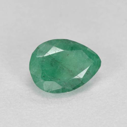 Smeraldo naturale verde da 0,47 ct, taglio a pera, SI-I1