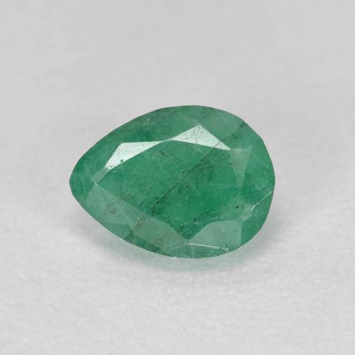Smeraldo naturale verde da 0,47 ct, taglio a pera, SI-I1