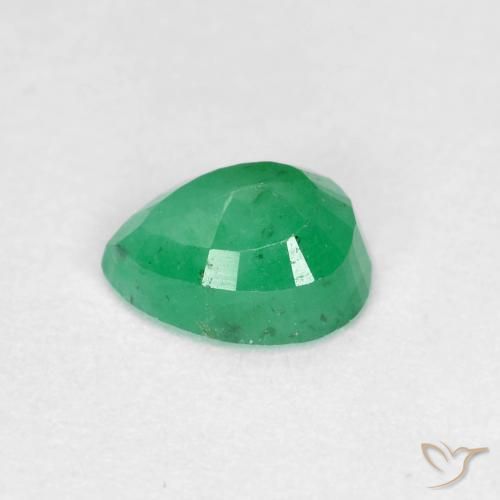 Smeraldo Verde chiaro naturale da 0.44 ct, Forma a pera, SI-I1