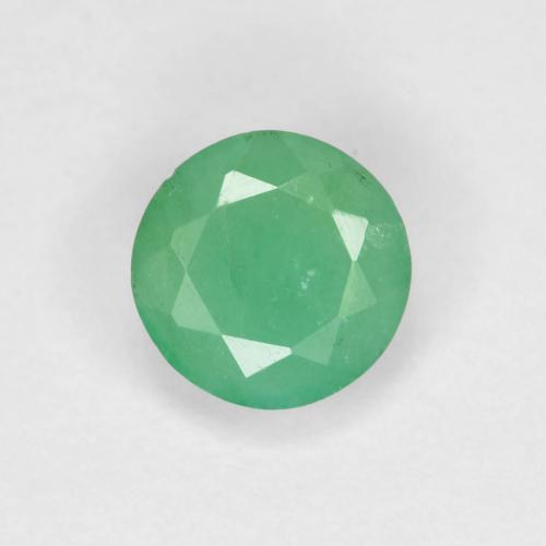 Smeraldo naturale verde da 0,48 ct, taglio rotondo, VS