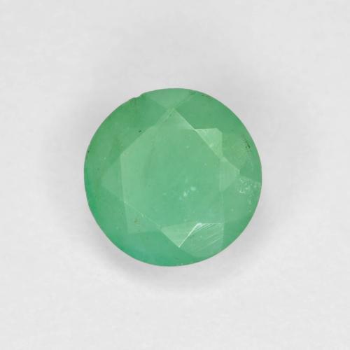 Smeraldo naturale verde da 0,48 ct, taglio rotondo, VS