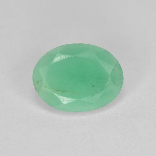 Smeraldo naturale verde da 0,97 ct, taglio ovale, SI-I1