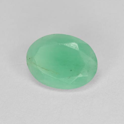 Smeraldo naturale verde da 0,97 ct, taglio ovale, SI-I1
