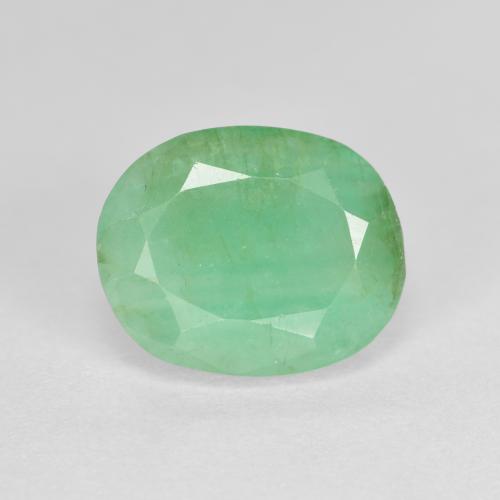 Smeraldo naturale verde da 2,39 ct, taglio ovale, SI-I1