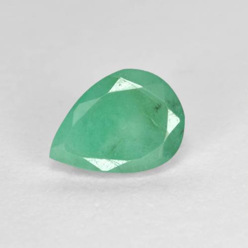 Smeraldo naturale verde da 0,67 ct, taglio a pera, SI-I1
