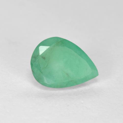 Smeraldo naturale verde da 0,67 ct, taglio a pera, SI-I1