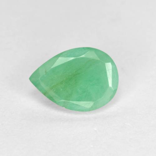 Smeraldo naturale verde da 0,64 ct, taglio a pera, SI-I1