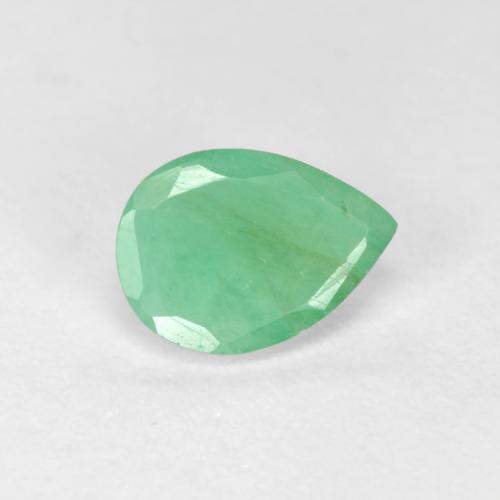 Smeraldo naturale verde da 0,64 ct, taglio a pera, SI-I1