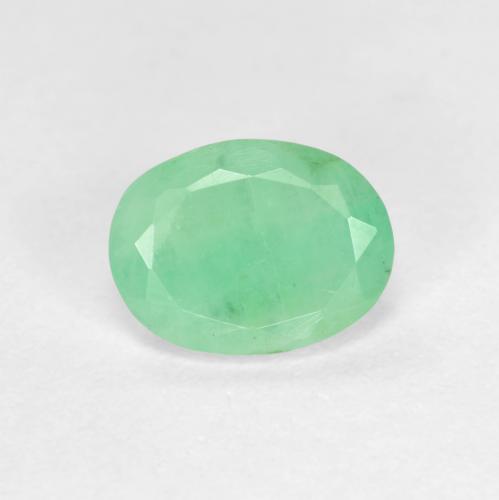 Smeraldo Verde chiaro naturale da 1.11 ct, Taglio ovale, SI-I1