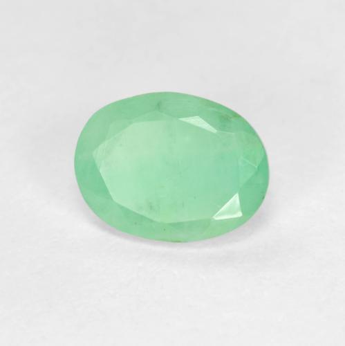 Smeraldo Verde chiaro naturale da 1.11 ct, Taglio ovale, SI-I1