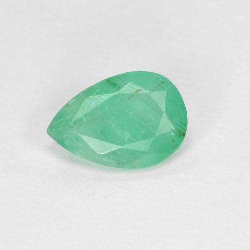 Smeraldo naturale verde da 0,56 ct, taglio a pera, SI-I1