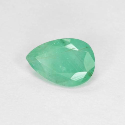 Smeraldo naturale verde da 0,56 ct, taglio a pera, SI-I1