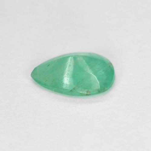 Smeraldo naturale verde da 0,56 ct, taglio a pera, SI-I1