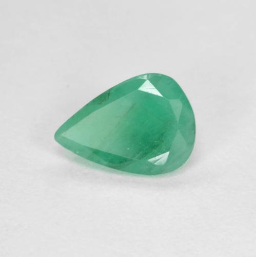 Smeraldo naturale verde da 0,55 ct, taglio a pera, SI-I1