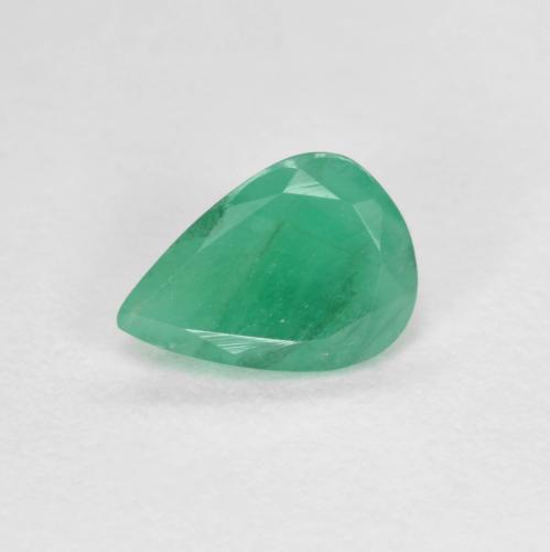 Smeraldo naturale verde da 0,55 ct, taglio a pera, SI-I1