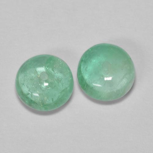 Smeraldo naturale verde da 1,34 ct, taglio rotondo, trasparente