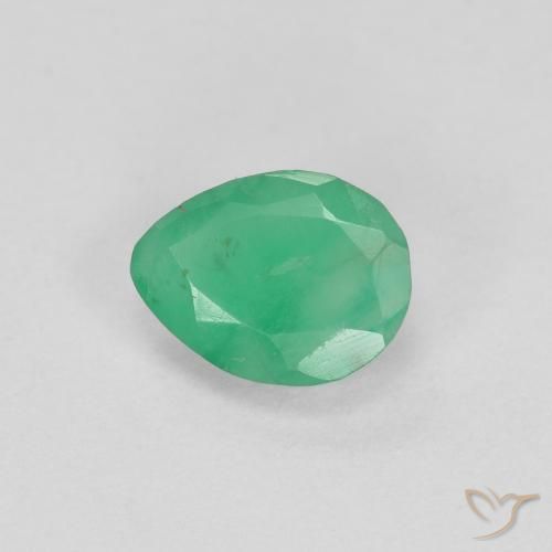 Smeraldo Verde medio naturale da 0.37 ct, Forma a pera, SI