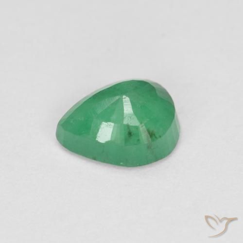 Smeraldo Verde medio naturale da 0.41 ct, Forma a pera, SI