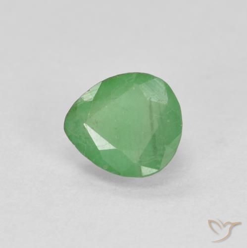 Smeraldo Verde medio naturale da 0.41 ct, Forma a pera, SI