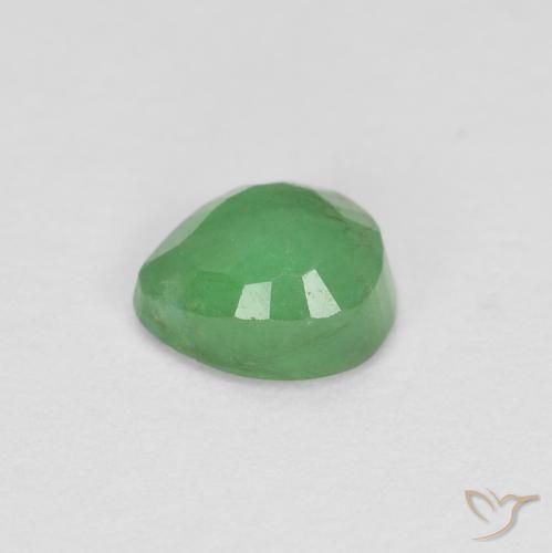 Smeraldo Verde medio naturale da 0.41 ct, Forma a pera, SI