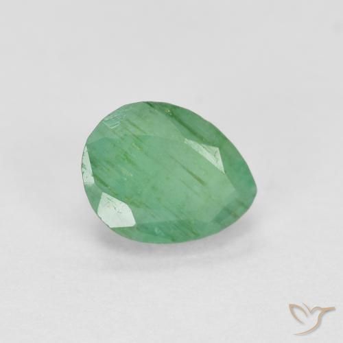 Smeraldo verde felce naturale da 0.47 ct, Forma a pera, SI
