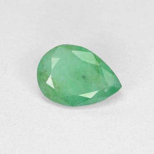 Smeraldo Verde giallastro naturale da 0.62 ct, Forma a pera, VS-SI