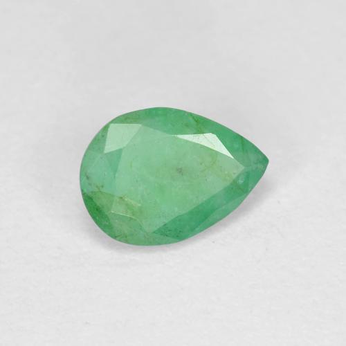 Smeraldo Verde giallastro naturale da 0.62 ct, Forma a pera, VS-SI