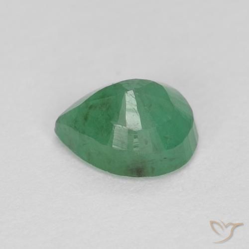 Smeraldo Verde medio naturale da 0.37 ct, Forma a pera, VS-SI