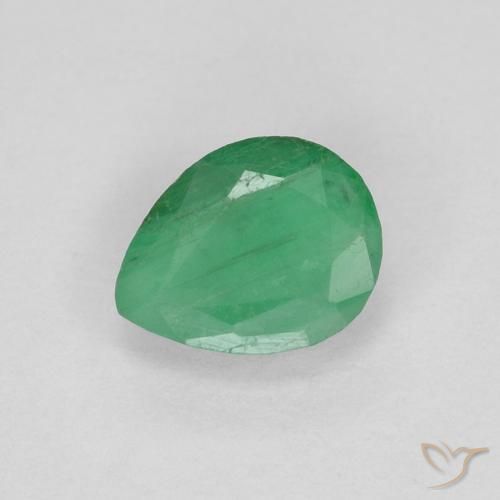 Smeraldo Verde medio naturale da 0.36 ct, Forma a pera, VS-SI