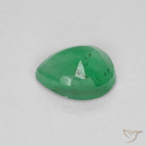 Smeraldo Verde medio naturale da 0.36 ct, Forma a pera, VS-SI