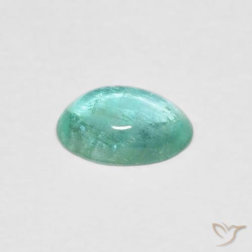 Smeraldo Verde bluastro naturale da 0.34 ct, Ovale, Trasparente