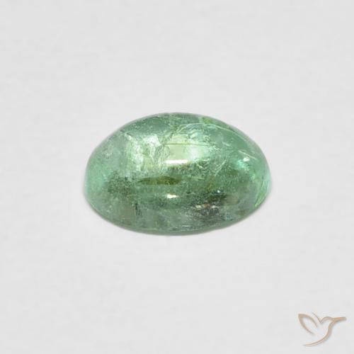 Smeraldo Menta chiara naturale da 0.42 ct, Ovale, Trasparente