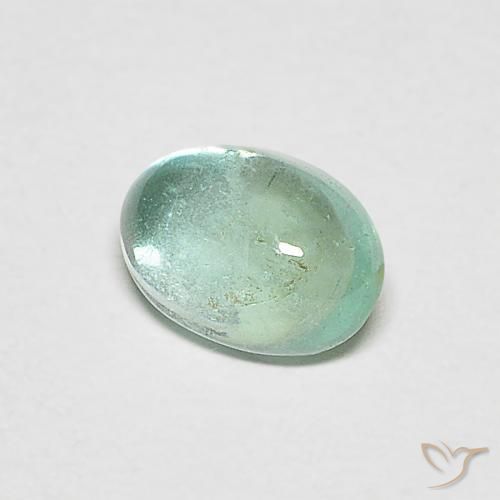 Smeraldo Verde blu naturale da 0.51 ct, Ovale, Trasparente