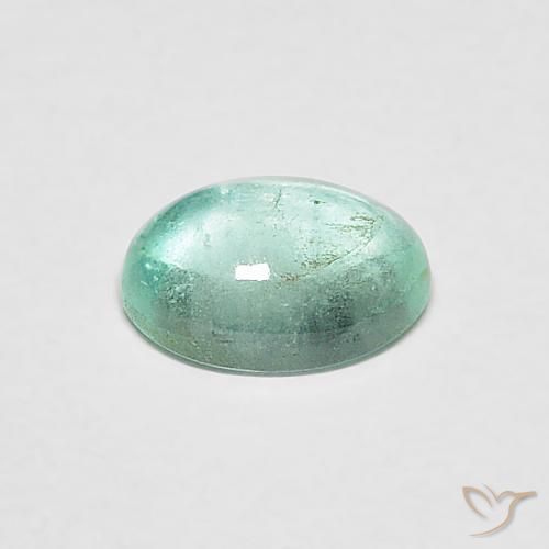Smeraldo Verde blu naturale da 0.51 ct, Ovale, Trasparente