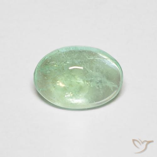 0.58ct Naturale Verde chiaro Smeraldo, Ovale, Trasparente