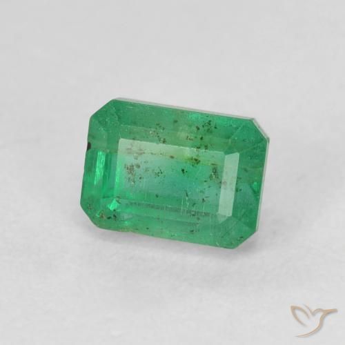 Smeraldo naturale verde da 0,98 ct, taglio smeraldo, SI