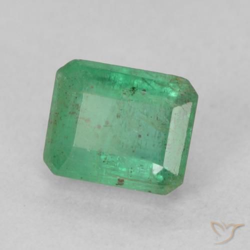 Smeraldo Verde chiaro e freddo naturale da 0.74 ct, Ottagonale / Taglio smeraldo, SI