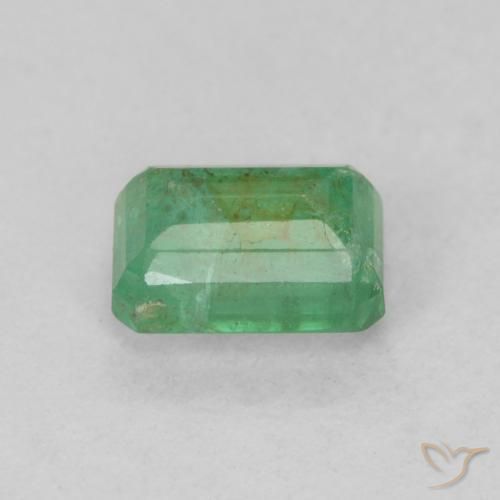 Smeraldo Verde chiaro e freddo naturale da 0.73 ct, Ottagonale / Taglio smeraldo, SI