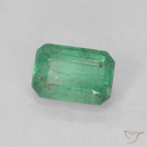 Smeraldo Verde chiaro naturale da 0.74 ct, Ottagonale / Taglio smeraldo, SI