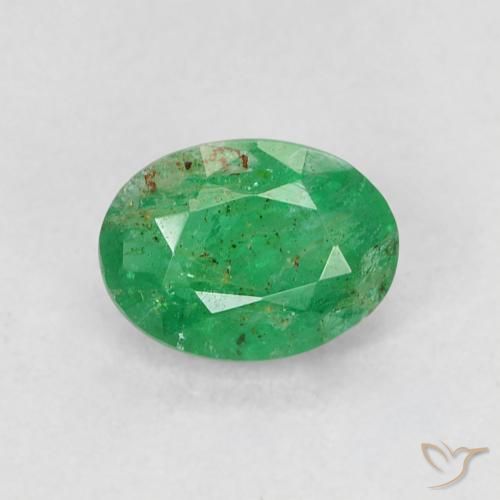 0.57ct Naturale Verde brillante Smeraldo, Ovale, SI