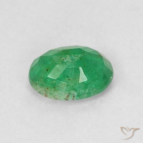 Smeraldo Verde brillante naturale da 0.57 ct, Ovale, SI