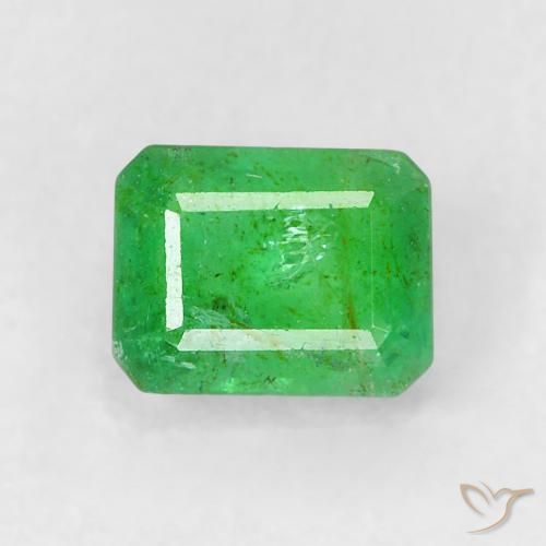 Smeraldo naturale verde da 0,50 ct, taglio smeraldo, SI