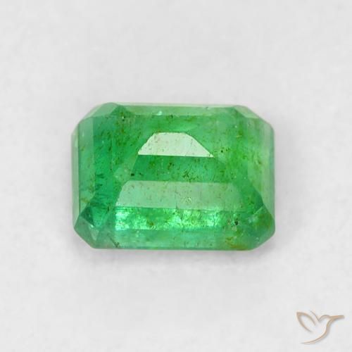 Smeraldo naturale verde da 0,50 ct, taglio smeraldo, SI