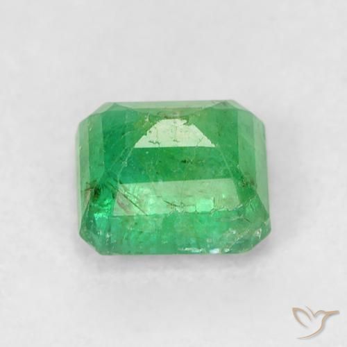 Smeraldo Verde medio naturale da 0.72 ct, Ottagonale / Taglio smeraldo, SI-I1