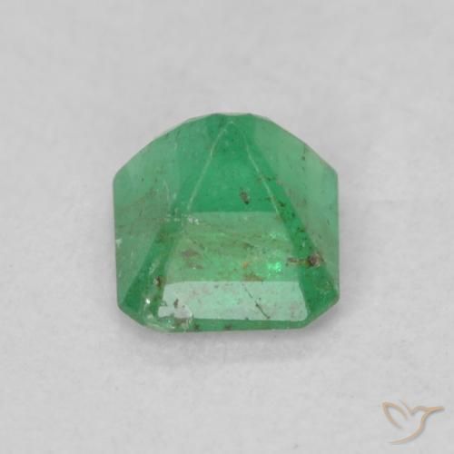 Smeraldo Verde brillante naturale da 0.35 ct, Ottagonale / Taglio smeraldo, SI