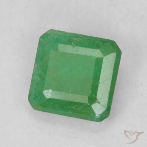 Smeraldo Verde giallastro naturale da 0.42 ct, Ottagonale / Taglio smeraldo, SI