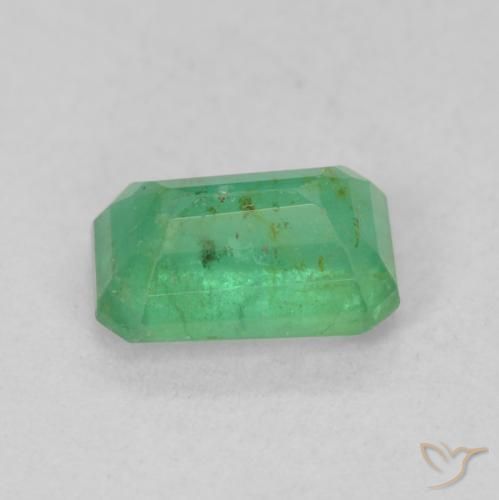 Smeraldo Verde giallastro naturale da 0.69 ct, Ottagonale / Taglio smeraldo, SI