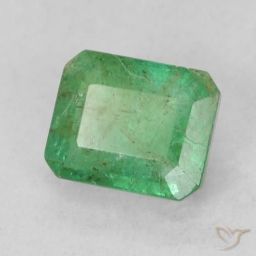 Smeraldo Verde medio naturale da 0.51 ct, Ottagonale / Taglio smeraldo, SI-I1