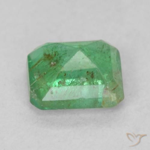 Smeraldo Verde medio naturale da 0.51 ct, Ottagonale / Taglio smeraldo, SI-I1